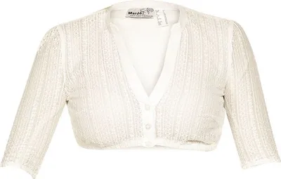 Produktbild von MarJo Damen Dirndlbluse EMMA-LINDA Spitze Halbarm V-Ausschnitt geknöpft