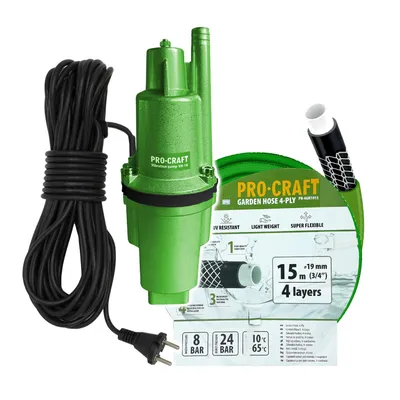 Obrázok produktu pre Vibračné čerpadlo Procraft VN-18 v sade s hadicou 15 m, 3/4"
