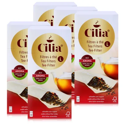 Produktbild von CILIA Teefilter 30 Stk. Grösse L ohne Halter verwendbar (5er Pack)
