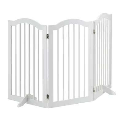 Immagine prodotto di Relaxdays Barriera di sicurezza, barriera autoportante, A x L 92 x 154 cm, con piedini, 3 elementi, barriera pieghevole per cani, bianca