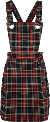 Produktbild von Hell Bunny Mittellanges Kleid Damen Clash Pinafore Dress schwarz/rot L