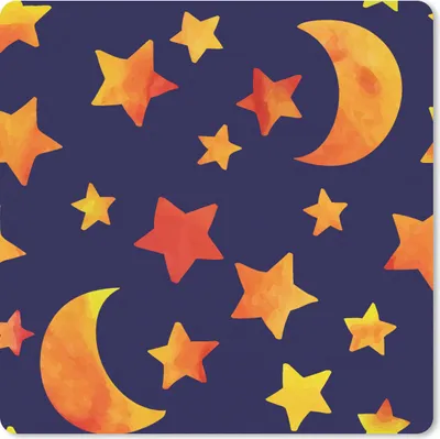 Produktbild von MuchoWow® Mauspad Mousepad Sterne - Nacht - Muster - Kind 30x30 cm - Mousepads - Maus Mat - Pad - Mausunterlage - Gaming