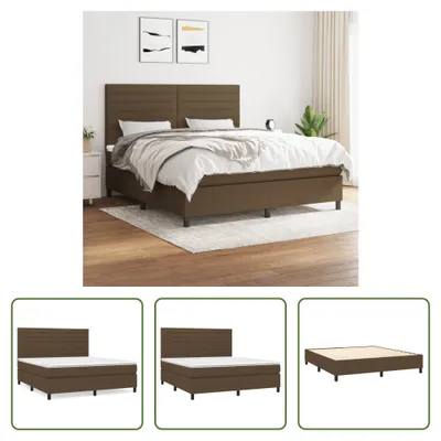 Produktbild von The Living Store Boxspringbett mit Matratze Dunkelbraun 180x200 cm Stoff