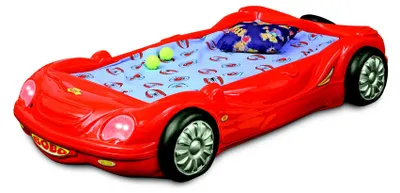 Produktbild von Kinderzimmer Bett Kinderbett Design Rennwagen Autobett mit Matratze Lattenrost