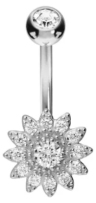 Produktbild von Bauchnabelpiercing Chirurgenstahl Bananabell KRISTALLBLUME