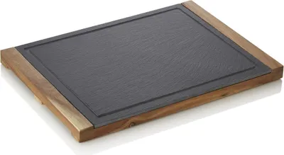 Produktbild von Servierbrett SLATE & SERVE, 37 x 26 x 2,5 cm, Akazienholz, Naturschiefer