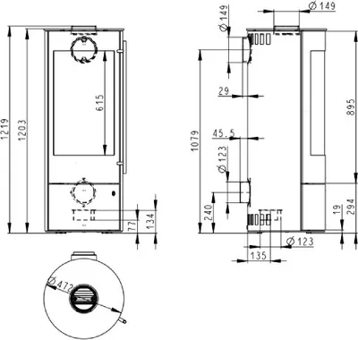 Produktbild von Olsberg Kaminofen Palena Compact 5 kW Ofen Stahl-Schwarz Kamin