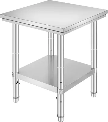 Image de Table de travail de cuisine, sous-étagère réglable, structure stable, 24x24x32inch, 24x24x32inch