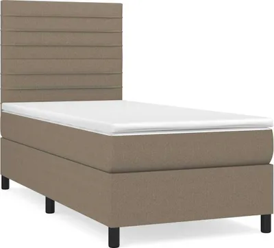 Produktbild von vidaXL Boxspringbett mit Matratze Taupe 90x190 cm Stoff