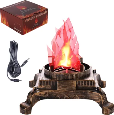 Image de 3D Artificial Fake Fire Flames- 110V LED Effect Light Electric, Fake Flame Light, 3D Flickering Fire Flame Electronic Flame Night Light