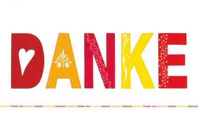 Produktbild von Danke - Grusskarte im Format 11,5 x 17 cm mit Briefumschlag