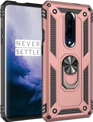 Produktbild von LaimTop OnePlus 7 Pro Hülle, Hybrid Robuste Rüstung Drehbarer Ring Halter Ständer Dual Layer Hard PC + TPU Stoßfest Schutzhülle für OnePlus 7 Pro Roségold