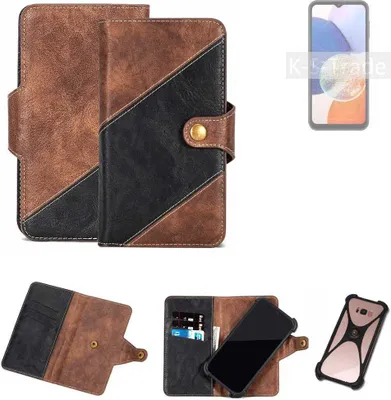 Produktbild von K-S-Trade Handyhülle Schutzhülle Bookstyle Case kompatibel mit Samsung Galaxy A14 5G Klapphülle Cover Hülle Schutztasche 1x