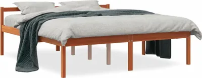 Produktbild von vidaXL Seniorenbett Wachsbraun 160x200 cm Massivholz Kiefer