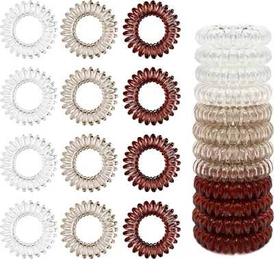 Immagine prodotto di 12 elastici per capelli a spirale cavo telefonico signore ragazze elastici per capelli