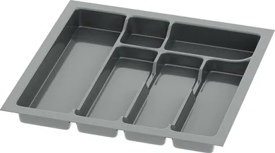 Obrázok produktu pre Bestekbak Divio do zásuviek 50 cm | šírka 43 cm x hĺbka 43 cm | možno skrátiť na mieru | so 6 priehradkami | farba: antracitová | systém na uskladnenie príborov