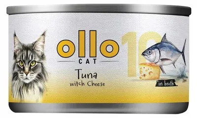 Immagine prodotto di OLLO Cat nr 10 Tonno e formaggio in brodo - cibo umido per gatti - 70 g