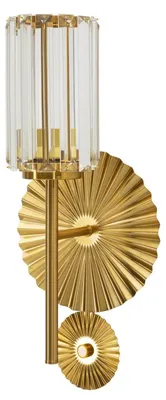 Obrázok produktu pre Nástenná lampa Tirana zo zlatého kovu a priehľadného skla