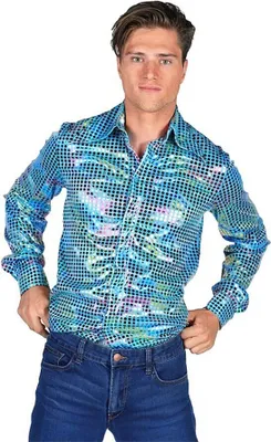 Produktbild von Hemd Disco 70er türkis, Groesse:XXL