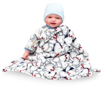 Produktbild von PinkZebra Kuscheldecke Baby Decke 70 x 100 cm, Tagesdecke, Buggy Decke, Fleecedecke, Babydecke für Kinderwagen Überwurfdecke Flauschig, Bärchen
