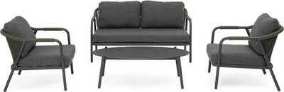 Produktbild von Aluminium-Gartenlounge 2 Sessel, Sofa und Tisch Miravet - Anthrazit