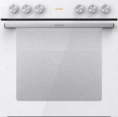 Gorenje Elektro Einbauherd BC6715E02WK BK070, Weiß, Drehregler, Edelstahl, Groß, 77 l, Drop-down-Öffnung