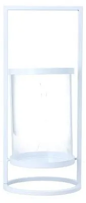Immagine prodotto di Lampada in vetro e ferro, altezza: 35 cm, colore bianco