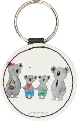 Produktbild von Mr. & Mrs. Panda Schlüsselanhänger Koala Familie zwei - Weiß - Geschenk, Koalabär, Beste, anhänger schlüssel, Taschenanhänger, Muttertag, klein, kunstleder