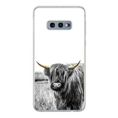 Produktbild von MuchoWow® Handyhülle Schutzhülle Hülle für Samsung Galaxy S10e Schottischer Highlander - Gold - Schwarz - Weiß Silikon Softcase Handy Hülle - Handy