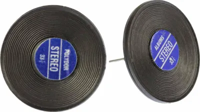Produktbild von Schallplatte Ohrstecker Miniblings Stecker Ohrringe DJ Musik Vinyl LP blau