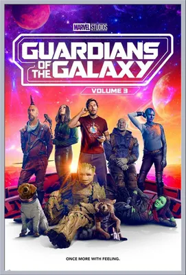 Produktbild von Guardians of the Galaxy 3 - once more - Space Film Poster - 61x91,5 cm Kunststoff-Rahmen silber