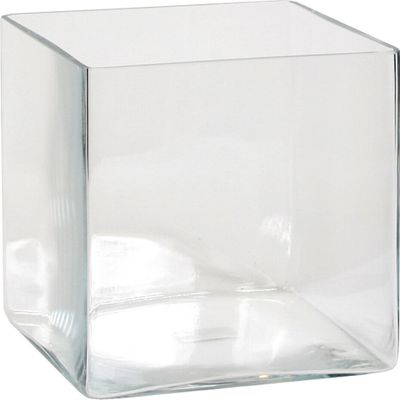 Mica Decorations Britt Vase - L20 x B20 x H20 cm - Quadratisch - Transparent