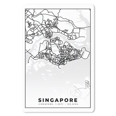 Produktbild von MuchoWow® Mauspad Mousepad Singapur - Karte - Stadtplan - Schwarz und weiß 40x60 cm - Mousepads - Maus Mat - Pad - Mausunterlage - Schreibtisch Accesoire