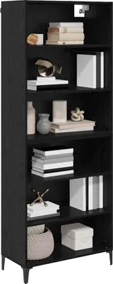 Obrázok produktu pre vidaXL Highboard čierny dubový vzhľad 69,5 x 34 x 180 cm materiál na báze dreva