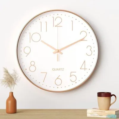 Zdjęcie produktu dla Czarny zegar ścienny, 30 cm, styl minimalistyczny, nowoczesny, srebrne cyfry, cichy, do salonu, kuchni, biura, sypialni