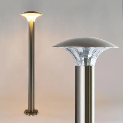 Produktbild von Außenstandleuchte Edelstahl 80cm LED 451-800: Modernes Design, 5 Watt, 400 Lumen, Warmweiß, 360° Abstrahlwinkel