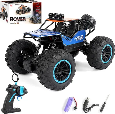 Produktbild von OKWISH Ferngesteuerte Autos, RC Auto für Kinder, Geländewagen aus Metall, Stoßdämpfer, Kletterauto, Allradantrieb, Hochgeschwindigkeits RC Auto, Blau