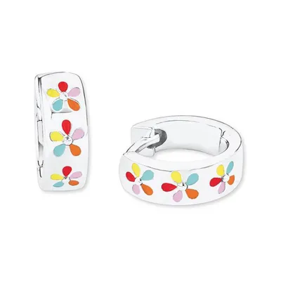 Produktbild von Prinzessin Lillifee 2019686 Kreolen mit Blümchen und Steinchen Emailliert mit bunten Farben
