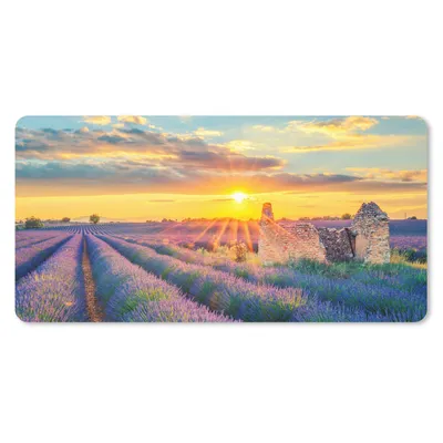 Produktbild von MuchoWow® Schreibtischunterlage Lavendel - Sonnenuntergang - Ruine - Lila 80x40 cm - XXL Mauspad - Gaming Mauspad