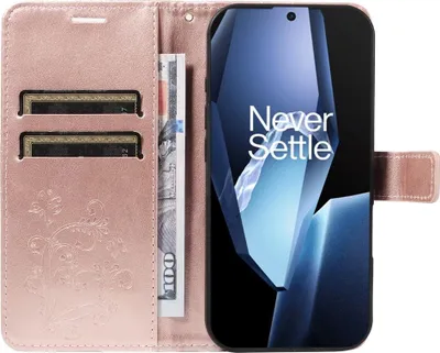 Produktbild von OnePlus 13R Hülle - Coverup Schmetterlinge Klapphülle - Roségold