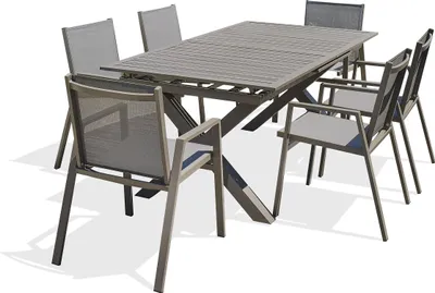 Produktbild von 6-Sitzer-Garten-Essgruppe aus Quarzaluminium
