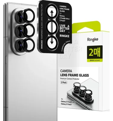 Produktbild von Kameraschutz für Galaxy Z Fold8 Ultra / Z Fold7, Ringke Camera Lens Frame Glass, 2-Pack, Schwarz