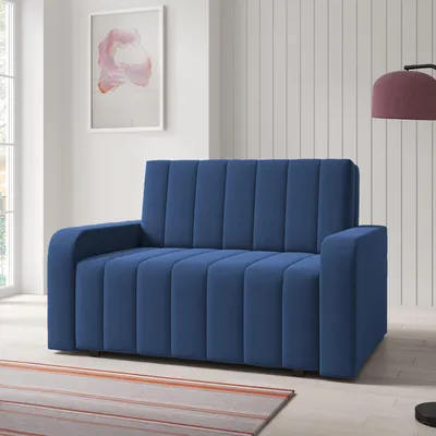 Produktbild von Sofasessel BOSTON II mit Ziernähten – ausziehbares 2-Sitzer Schlafsofa, Jugendsofa mit Schlaffunktion und Bettkasten, Stoff Kronos 09