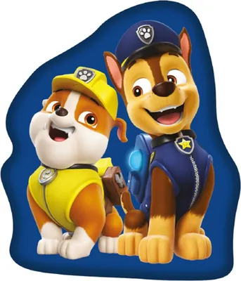 Produktbild von JERRY FABRICS Geformtes Mikroplüschkissen Paw Patrol Blau Polyester, 31x28 cm