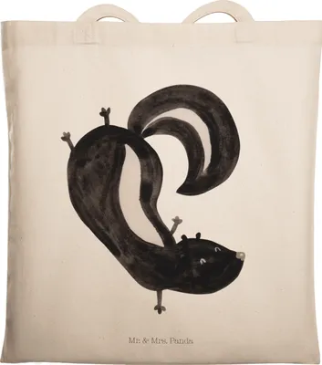 Produktbild von Mr. & Mrs. Panda Tote Bag Stinktier Handstand - Transparent - Geschenk, Skunk, Stinker, Shopping Tasche, Spielplatz, Unitasche, Wildtier, Raubtier, Laptoptasche