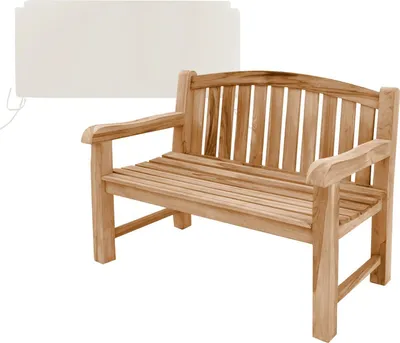 Produktbild von Gartenbank Bari Teak Massivholz XXL extra stark 120 cm Creme