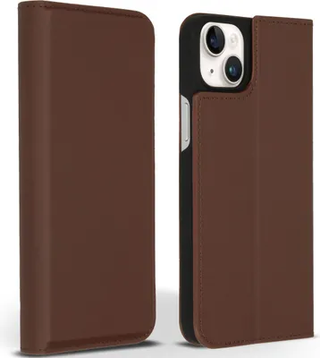 Produktbild von Accezz Premium Leather Slim Klapphülle iPhone 14 Plus - Braun