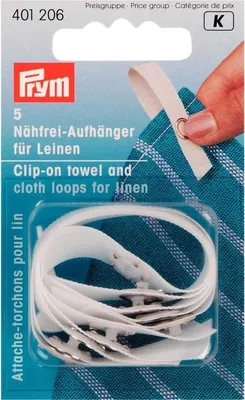 Produktbild von Prym Nähfrei-Aufhänger für Leinen Handtuch Clips weiß 5 Sück  