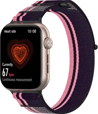 Produktbild von Für Honor Watch 5 Nylon Elastisches Schnallen Klettverschluss Ersatz Armband Lila