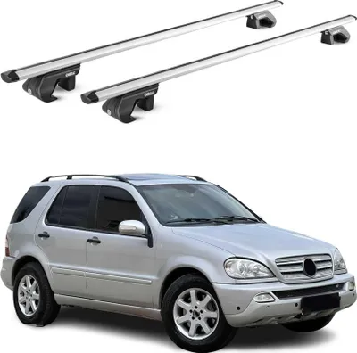 Image de Barres de toit transversales ABE pour Mercedes ML 1997-2015 5 P Alu Gris 2x